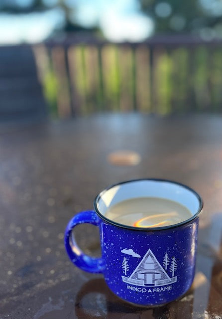 Indigo A Frame Ceramic Mug, 15 oz